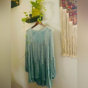 Free People-Teal Baby Doll Dress Size: Small